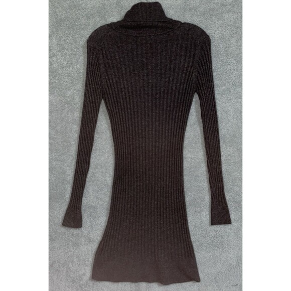 BCBG Maxazria Dress Womens Large Grey Wool Angora‎ Cashmere Turtleneck Ribbed - Picture 8 of 11
